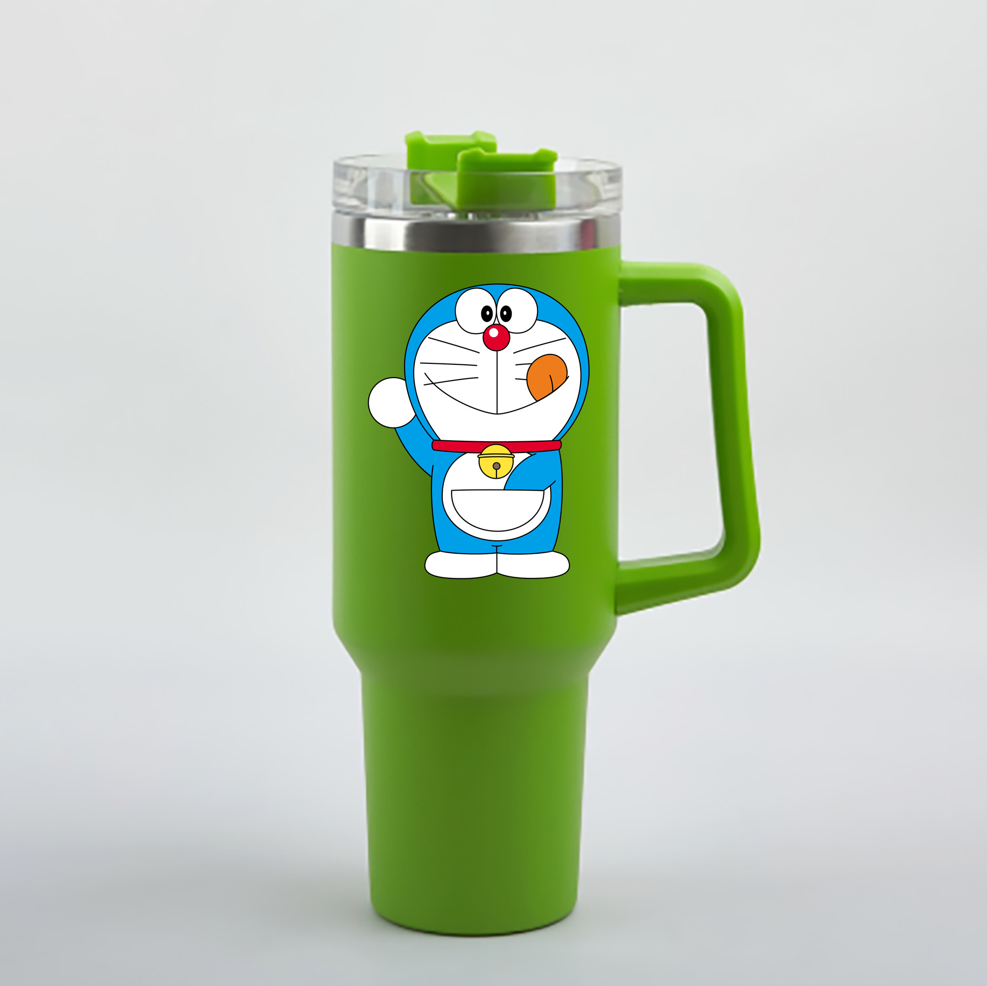 （画像用） ドラえもん Doraemon 1200mL車用タンブラー - クリスタルステッカー（プラスチックストロー付き）